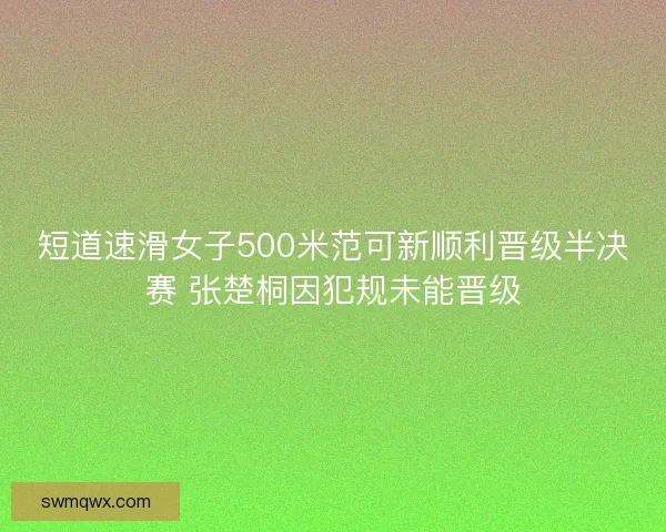 短道速滑女子500米范可新顺利晋级半决赛 张楚桐因犯规未能晋级